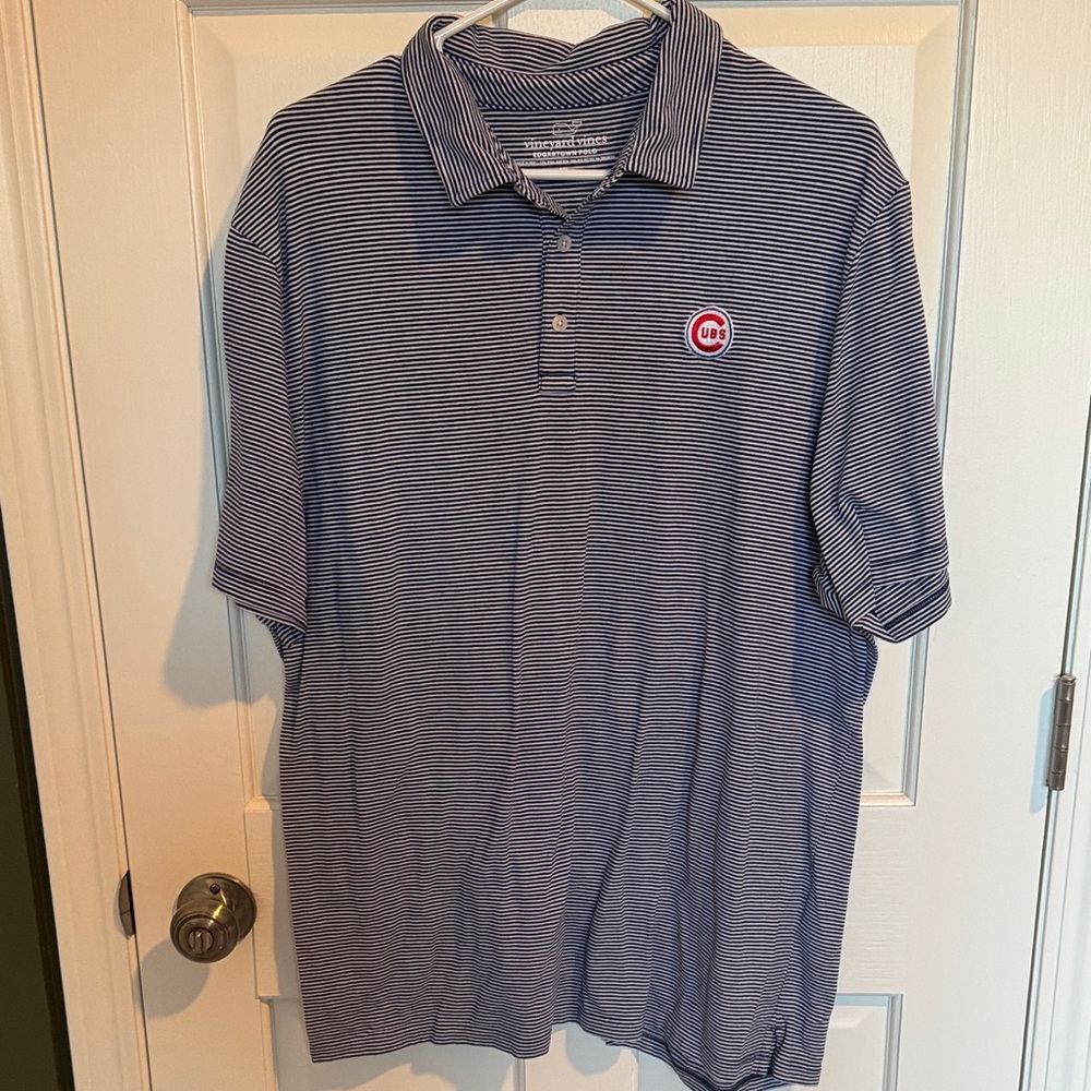Men's Vinyard Vibes Edgartown Blue Striped Polo Shirt